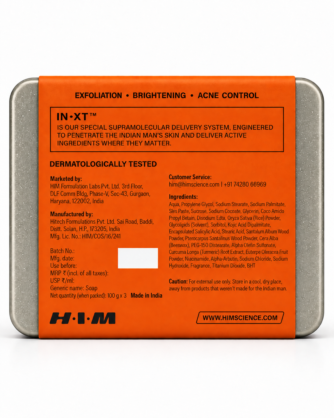 HIM Salicylic Acid Soap for Men - 100 g x 3